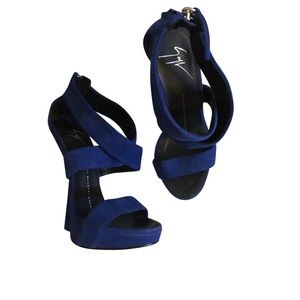 Giuseppe Zanotti Electric Blue Suede Sandals